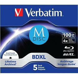 BD-R XL Verbatim M-Disc 100GB 4x Inkjet Printable 5-pack, V043834
