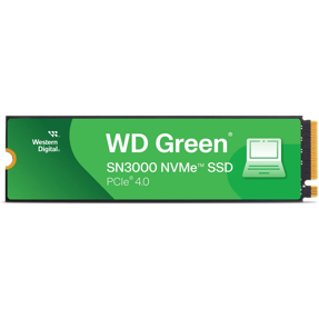 WD SSD SN3000 1TB, NVMe  M.2 Green, PCIe 4.0 x4, 5000/4200, WDS100T4G0E