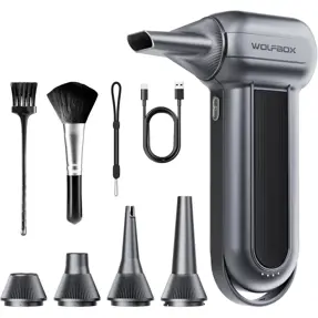 WOLFBOX MF100 Compressed Air Duster, 150000 rpm, Super Power Cordless Air Duster