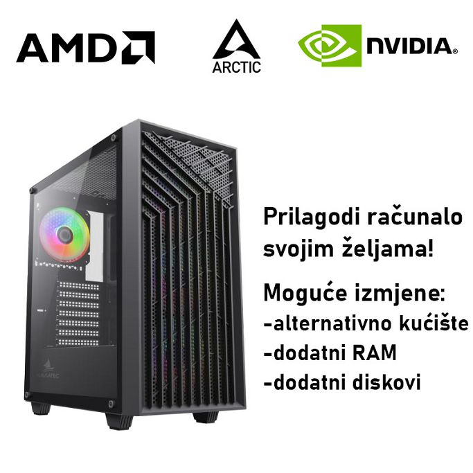 Računalo ADM Gaming Middle Range G370 AMD Ryzen 5 5600X, 16GB DDR4, 1TB SSD NVMe, RTX5060 8GB, No OS - Slika 1