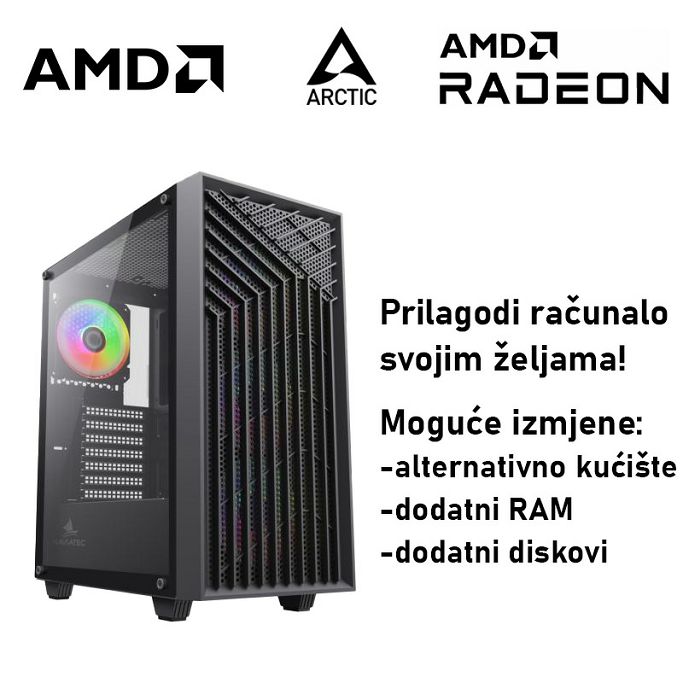 Računalo ADM Gaming High Range G374 AMD Ryzen 5 5600X, 16GB DDR4, 1TB SSD NVMe, RX9070, No OS - Slika 1