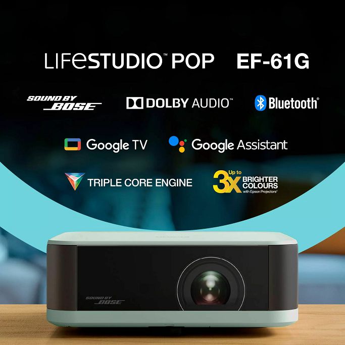 Projektor Epson EF-61G, 3LCD, WiFi, 1080p, 700LM, HDMI, zvučnik, Chromecast, Bluetooth, zeleni, V11HB72340 - Slika 2