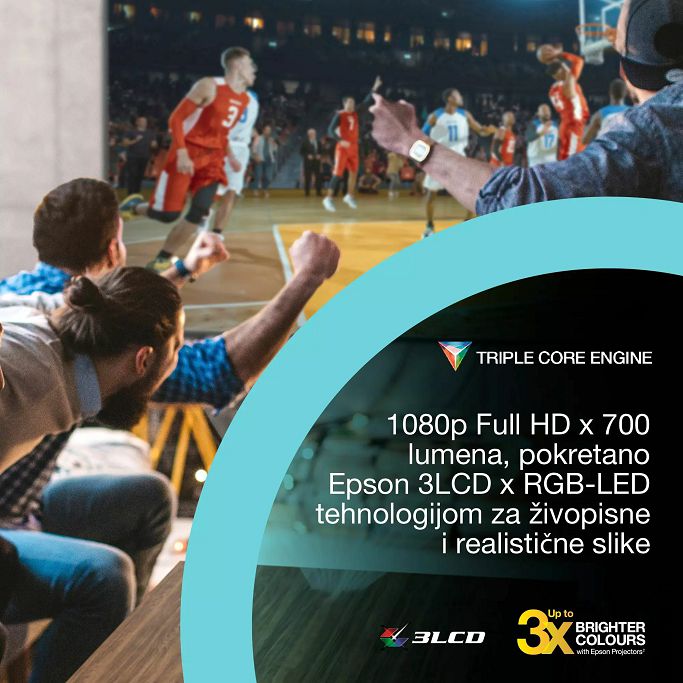 Projektor Epson EF-61G, 3LCD, WiFi, 1080p, 700LM, HDMI, zvučnik, Chromecast, Bluetooth, zeleni, V11HB72340 - Slika 7