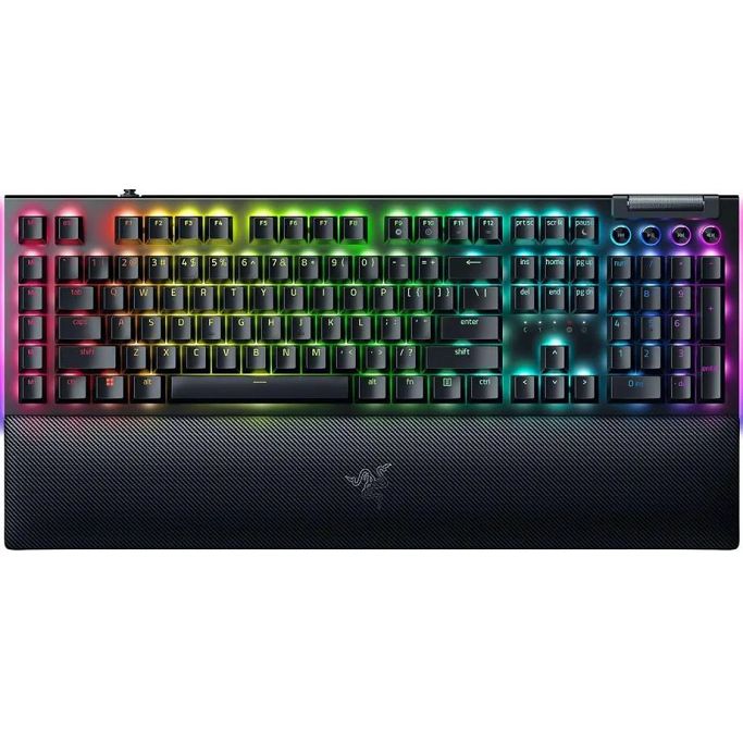 Razer Tipkovnica BlackWidow V4, UK International raspored, USB, Green Mechanical Switches, 6 namjenskih makro tipki, crna