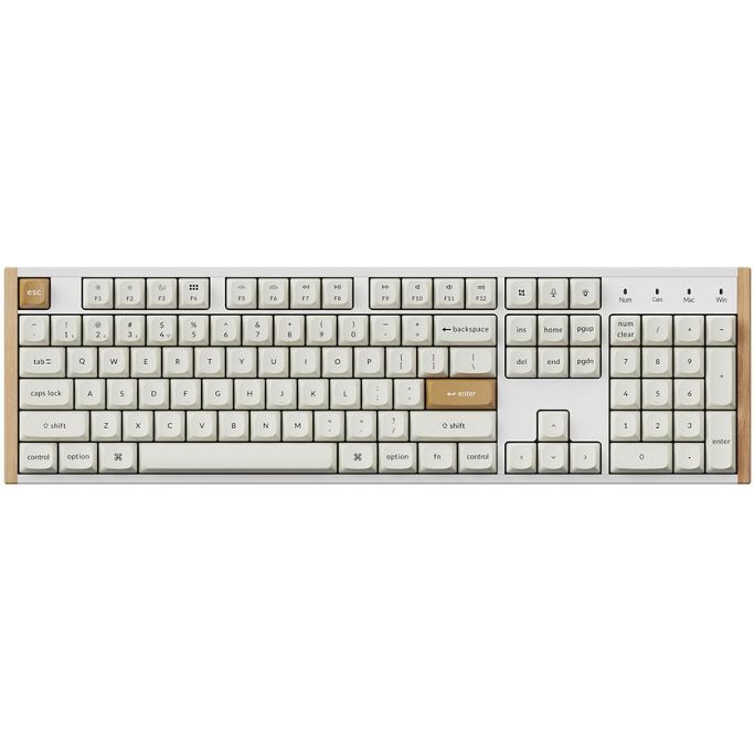 Keychron mehanička tipkovnica K10 HE, Bluetooth/2.4GHz, White Wooden, US Layout, HR znakovi, K10H-Q1 - Slika 1