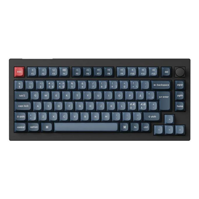 Keychron mehanička tipkovnica V1 Max, Bluetooth/2.4GHz, Black, UK Layout, HR znakovi, Jupiter Red switch, V1M-D1-UK - Slika 1
