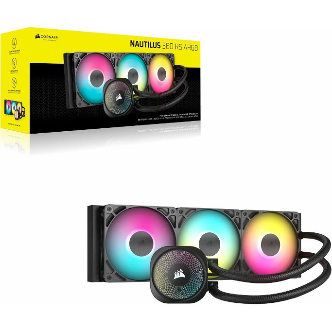 Corsair vodeno hlađenje NAUTILUS 360 RS ARGB Black, 360mm, CW-9060093-WW - Slika 4