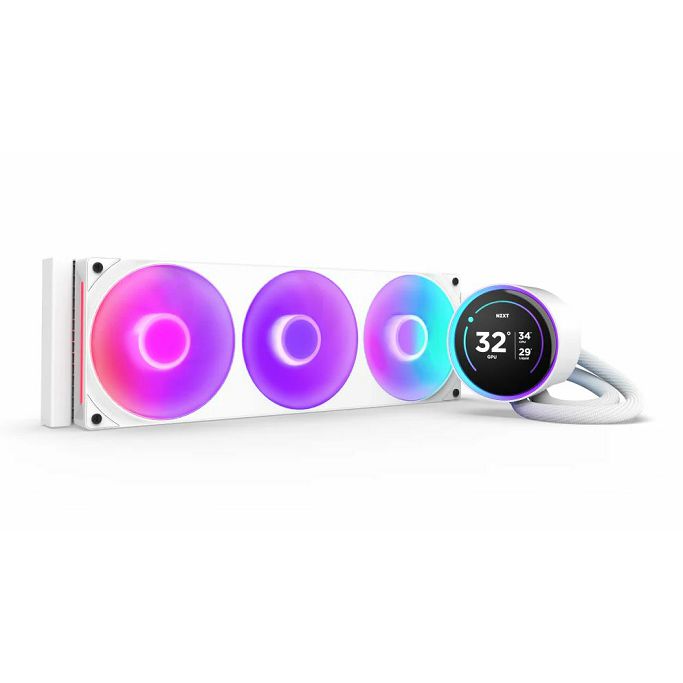 NZXT vodeno hlađenje Kraken Elite 360 RGB, LCD, 360mm, White, RL-KR36E-W2 - Slika 1