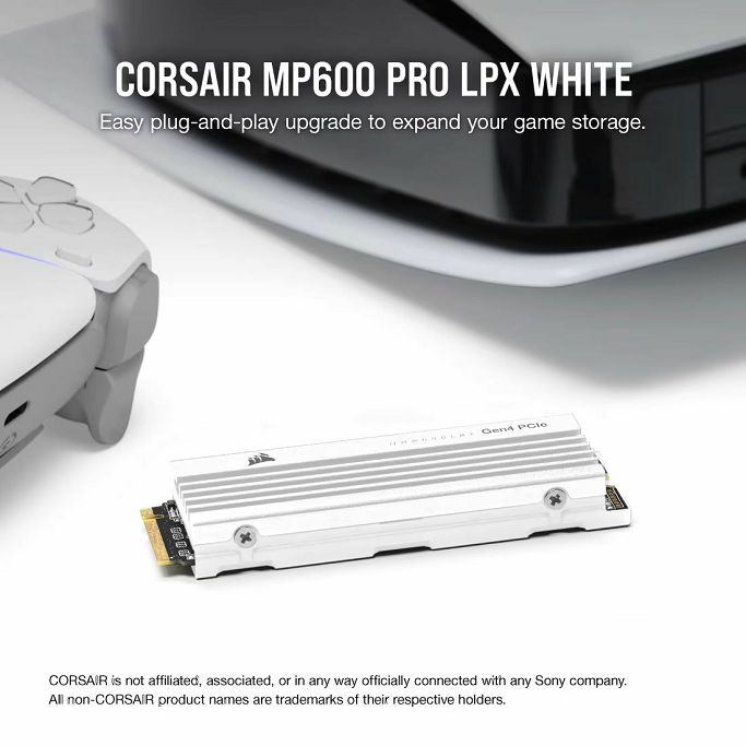 CORSAIR SSD 2TB, Gen4 MP600 PRO LPX White, NVMe, 7100/6800 MB/s, CSSD-F2000GBMP600PLPW - Slika 12