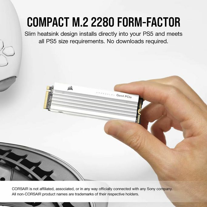 CORSAIR SSD 2TB, Gen4 MP600 PRO LPX White, NVMe, 7100/6800 MB/s, CSSD-F2000GBMP600PLPW - Slika 13