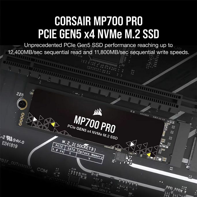CORSAIR SSD 1TB, MP700 PRO, PCIe 5.0, M.2 NVMe, 2280, CSSD-F1000GBMP700PNH - Slika 9