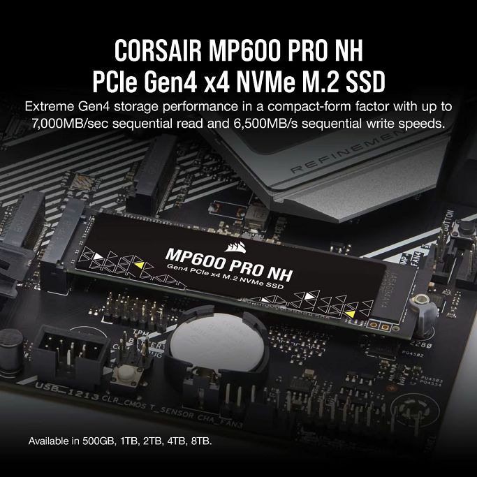 CORSAIR SSD 1TB, MP600 PRO NH, PCIe 4.0. M.2 NVMe, 2280, CSSD-F1000GBMP600PNH - Slika 9
