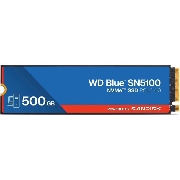 WD SSD SN5100 Blue 500GB, NVMe, PCIe 4.0, WDS500G5B0E-00CPE0 - Slika 1