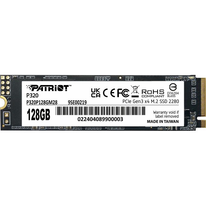 Patriot SSD 128GB, P320, M.2 NVMe, Gen3 x4, P320P128GM28 - Slika 1
