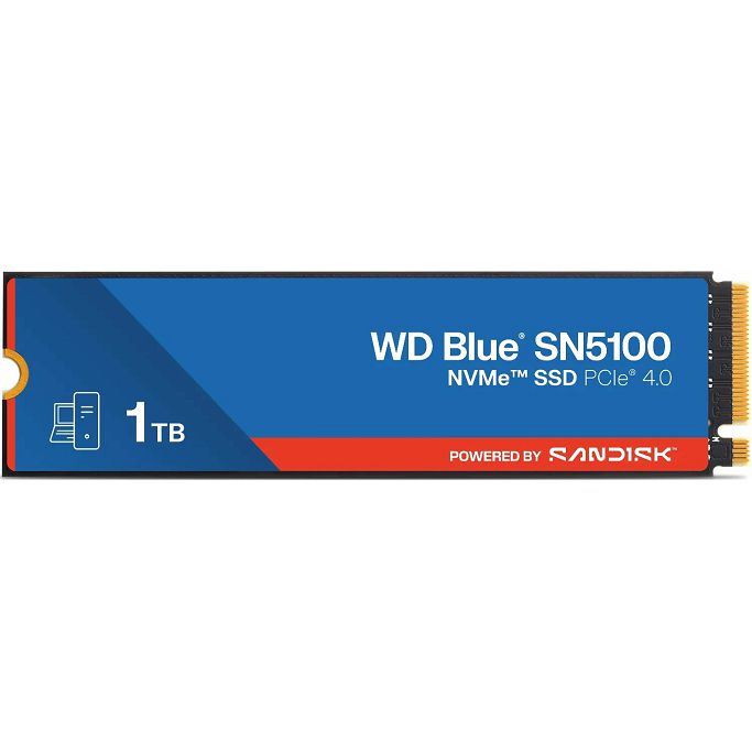 WD SSD 1TB, SN5100 Blue, M.2 NVMe, Gen4 x4, WDS100T5B0E-00CPE0 - Slika 1