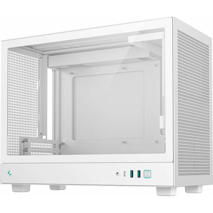 DeepCool Mini-ITX CH160 PLUS WH, Mini-ITX, Tempered glass, White, R-CH160-WHNGM0-G - Slika 1