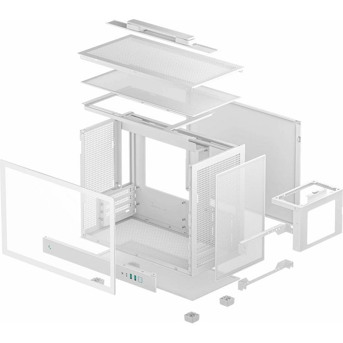 DeepCool Mini-ITX CH160 PLUS WH, Mini-ITX, Tempered glass, White, R-CH160-WHNGM0-G - Slika 10