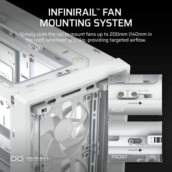 Corsair Midi Tower Frame 4000D RS, glass window, White, CC-9011313-WW - Slika 16