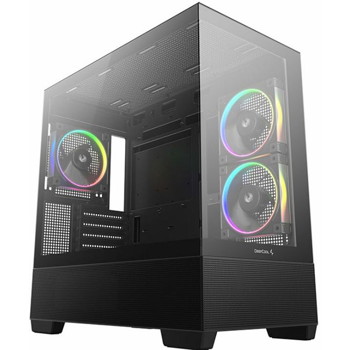 DeepCool Midi Tower CG380 3F, ATX, Tempered Glass, Black, R-CG380-BKAGM3-G - Slika 1