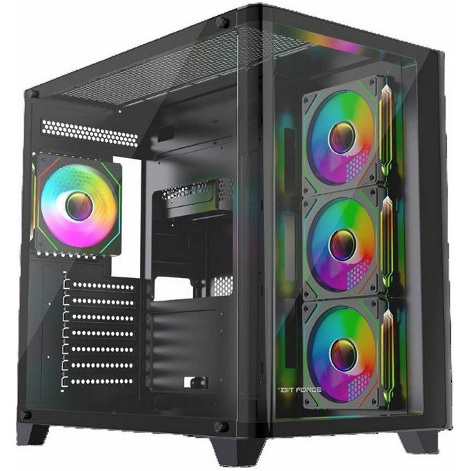 Bit Force Midi Tower CUBE ARGB-TGC-PWM4, Gaming Black - Slika 1
