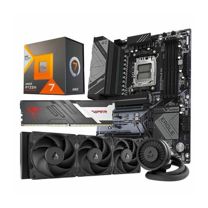 AMD Bundle Ryzen 7 7800X3D Promo, Gigabyte B650 Eagle AX WIFI, DDR5 16GB Patriot Viper Venom, Arctic Liquid Freezer III Pro 360 Black - Slika 1
