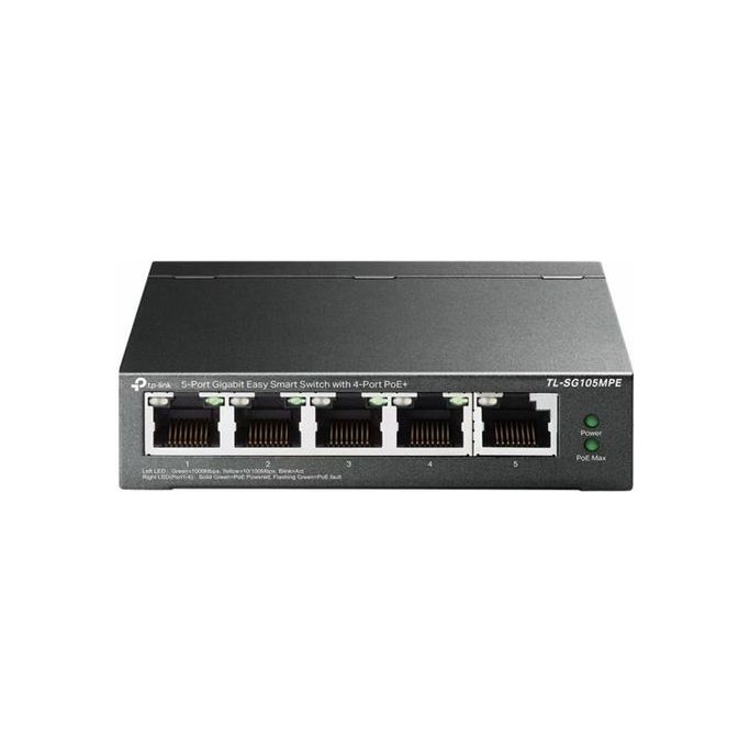 TP-Link Switch TL-SG105MPE, 5-Port Gigabit Easy Smart Switch with 4-Port PoE+, metalni - Slika 1