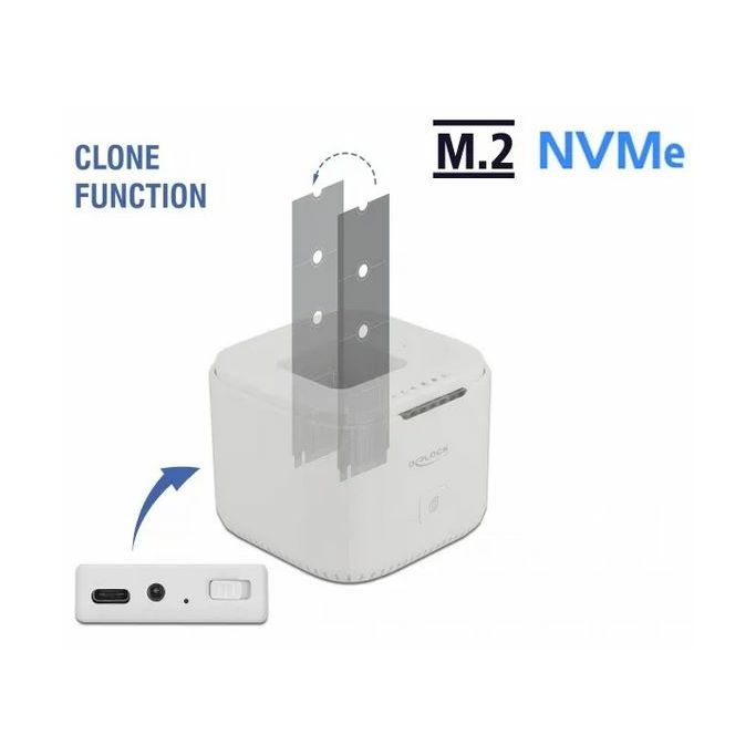 Docking and cloning station Delock, 2 x M.2 NVMe SSD, USB 3.2 Gen2, USB Type-C, 63331 - Slika 2