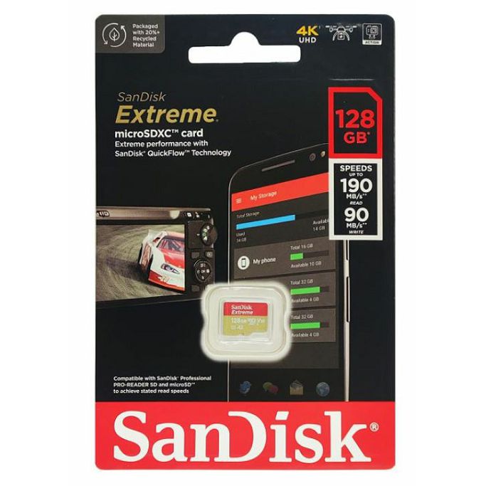 SD micro 128GB Sandisk Extreme, 190MB/s, SDSQXAA-128G-GN6MN - Slika 2