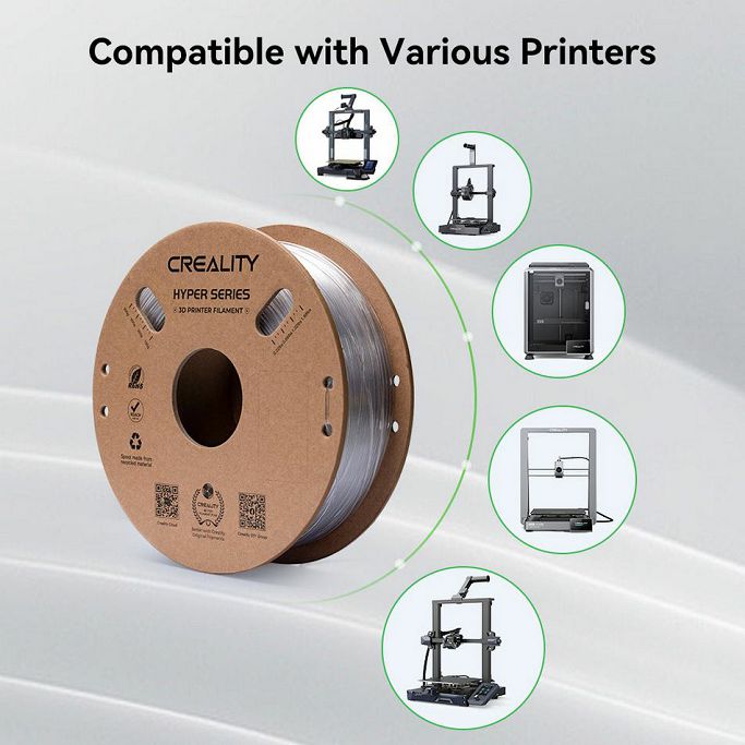 Filament za 3D printer Creality, PET-G, 1.75mm, 1kg, crna - Slika 2
