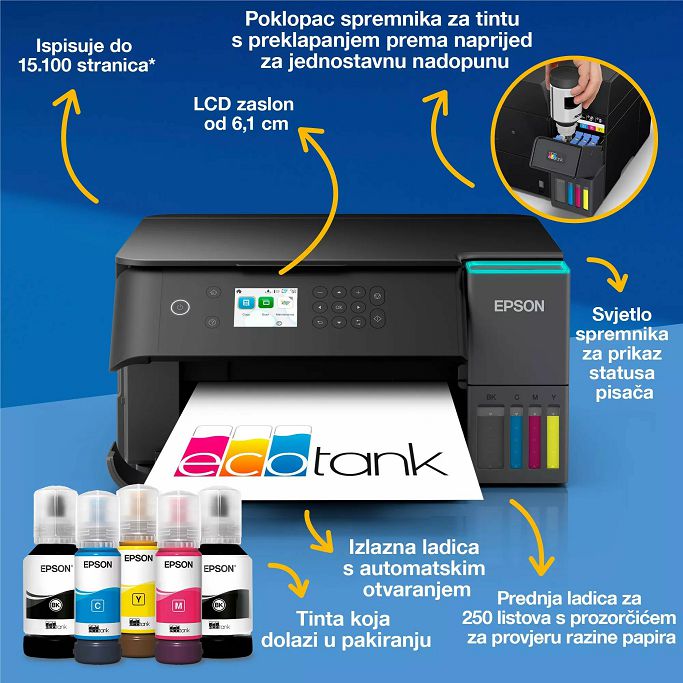 MFP Ink Jet pisač Epson L6360 EcoTank WiFi, CISS, color, duplex, ADF, LAN, C11CL42401 - Slika 9