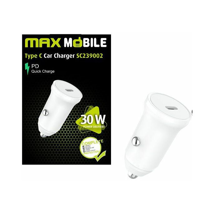 Auto adapter Maxmobile, PD QC3.0, USB-C, SC239002, 30W, bijeli - Slika 1