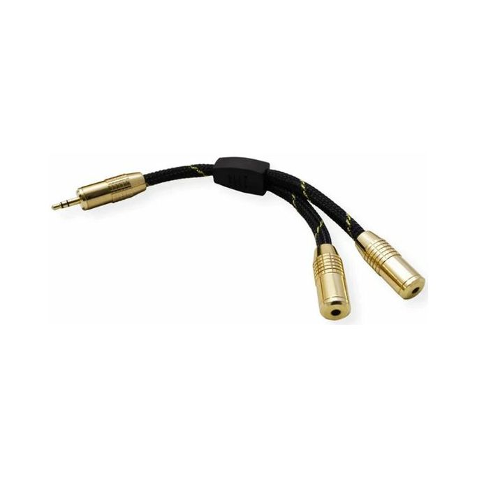 Adapter 3.5mm (M)/2x3.5mm (Ž), 0.2m, Roline Gold, 11.09.4213 - Slika 1