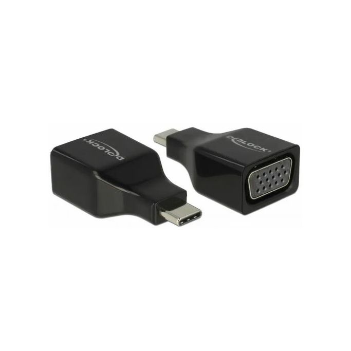 Adapter USB 3.1, USB-C/VGA M/F, DP Alt mode, Delock, Crni, 63933 - Slika 1