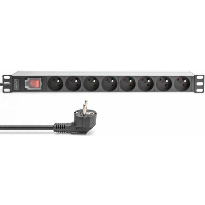 Digitus strujna priključnica 19", 1U Aluminum PDU, rackmountable, 8x CEE 7/5 rated power: 16A, 4000W, 250VAC 50/60Hz, DN-95402-1-FR - Slika 3