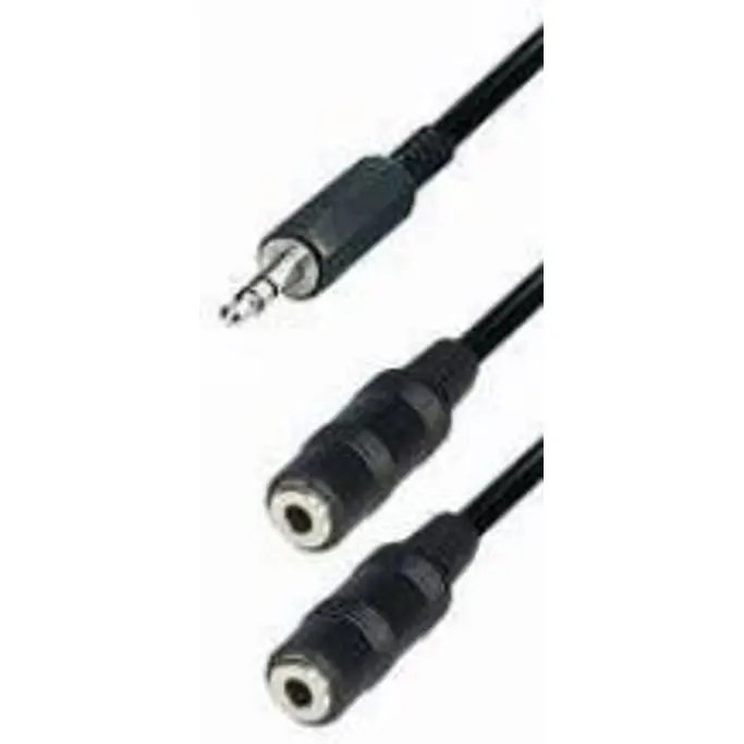Adapter 3.5mm (M)/2x3.5mm (Ž), 0.2m, Transmedia, TRN-A71-L - Slika 1
