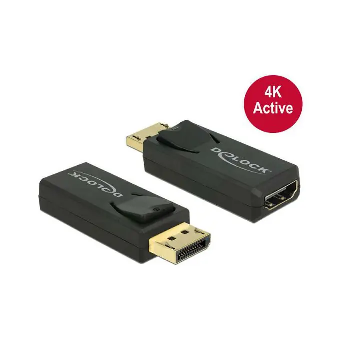 Adapter Display Port (M)/HDMI (Ž), 4K, Crni, Delock, 65573 - Slika 1
