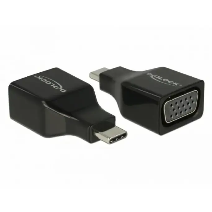 Adapter USB 3.1, USB-C/VGA M/F, DP Alt mode, Delock, Crni, 63933 - Slika 3