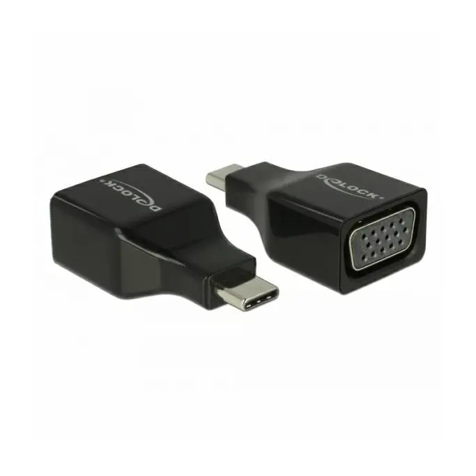 Adapter USB 3.1, USB-C/VGA M/F, DP Alt mode, Delock, Crni, 63933 - Slika 2