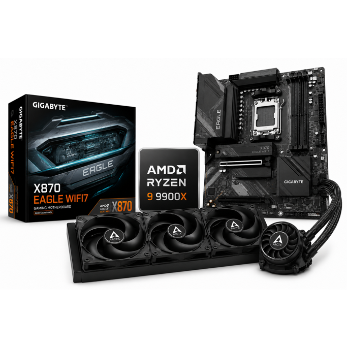 AMD Bundle Ryzen 9 9900X, Gigabyte X870 Eagle, Arctic Freezer III 360 Pro Black - Slika 1