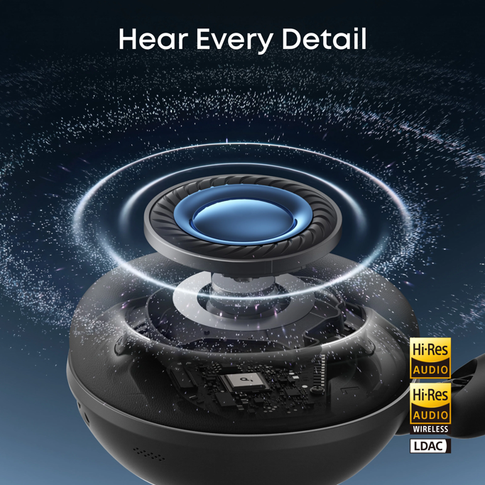 Anker bežične slušalice Soundcore Space 2, Naglavne, Bluetooth, Black, D1402G11 - Slika 3