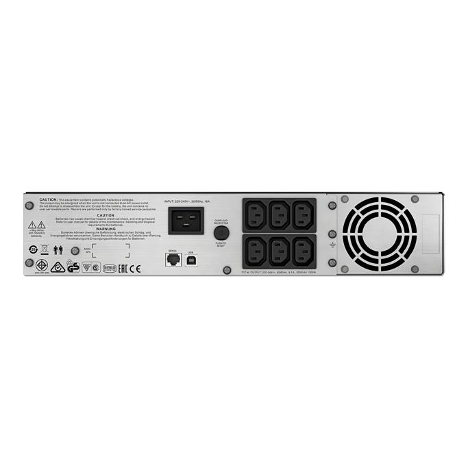 APC Smart-UPS C SMC2000I-2U, 2kVA/1.3kW, 6x C13, USB, serial, AVR, LCD, Rackmount 2U - Slika 2