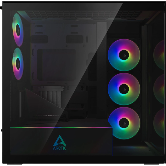 Arctic Midi Tower Xtender VG, Mirror Glass, Black, GPU vertical mount, 5xARGB ventilators, ACPCC00019A - Slika 5