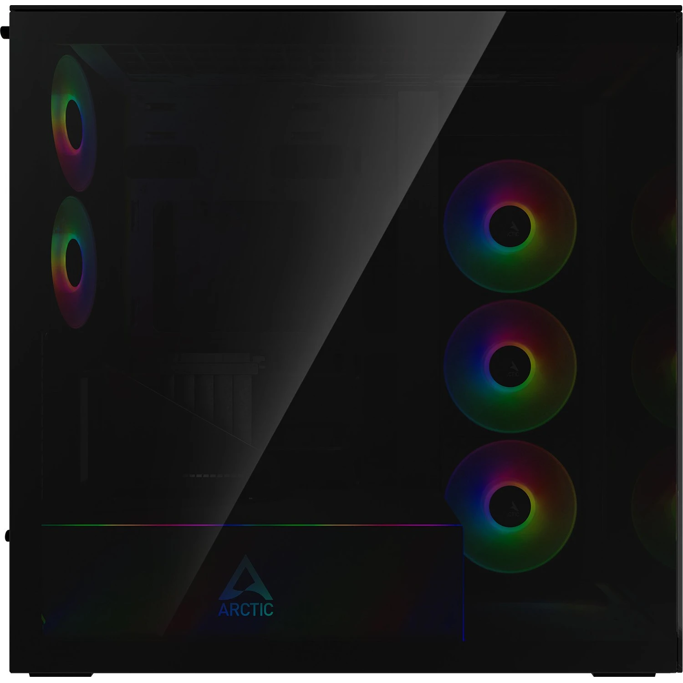 Arctic Midi Tower Xtender VG, Tinted Glass, Black, GPU vertical mount, 5xARGB ventilators, ACPCC00016A - Slika 6