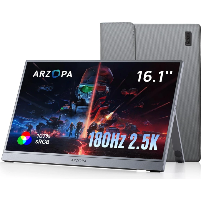 Arzopa Z3FC, 16.1", QHD, IPS, 180Hz, 2xType-C, mini HDMI, zvučnici, sivi - Slika 1
