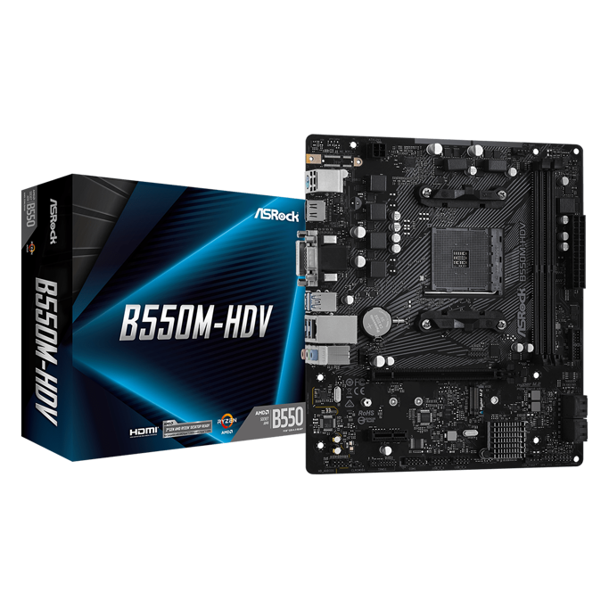Asrock B550M-HDV, AMD B550, AM4, DDR4, mATX, 90-MXBDJ0-A0UAYZ - Slika 1