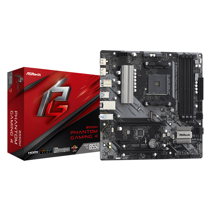 ASRock B550M PG 4, AMD B550, AM4, DDR4, mATX,90-MXBE90-A0UAYZ - Slika 1