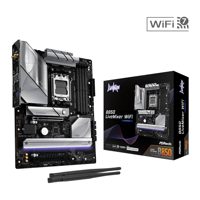ASRock B850 LiveMixer WIFI, AMD B850, AM5, DDR5, ATX, 90-MXBQU-A0UAYZ - Slika 1