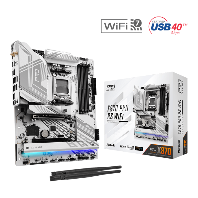 ASRock X870 Pro RS WIFI, AMD X870, AM5, DDR5, ATX, 90-MXBQ00-A0UAYZ - Slika 1