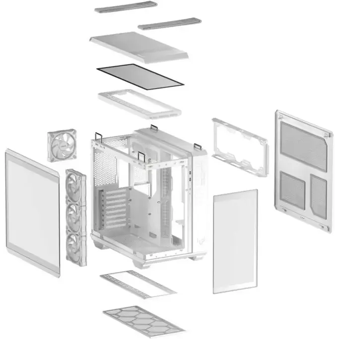 Asus Midi Tower TUF Gaming GT502 Horizon TG ARGB, glass window, White, 90DC0093-B19010 - Slika 5
