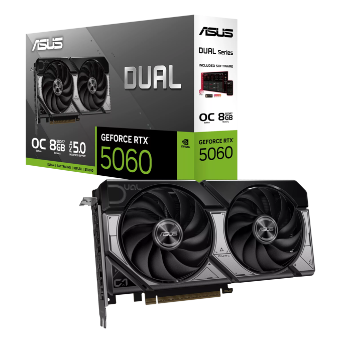 ASUS RTX5060 OC, DUAL-RTX5060-O8G, 8GB GDDR7, NVIDIA GeForce, 90YV0N12-M0NA00 - Slika 1